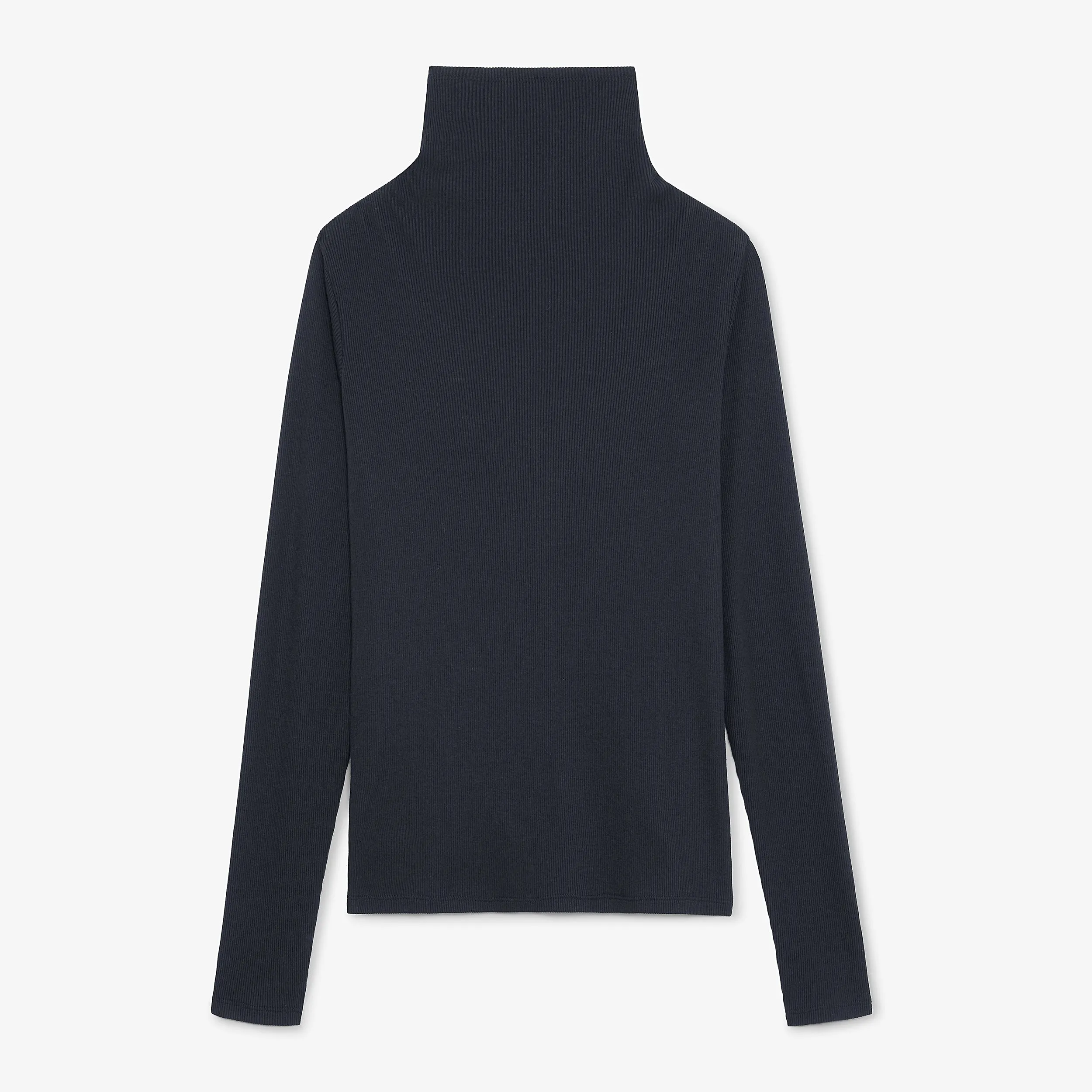 Axam Layering Turtleneck - Organic Ribbed Pima Cotton :: Dark Navy