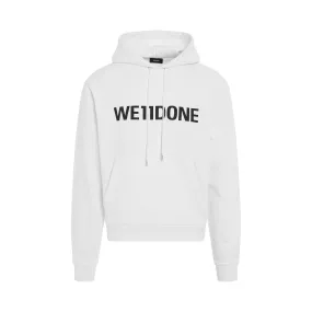 Basic Logo Fitted Hoodie in White