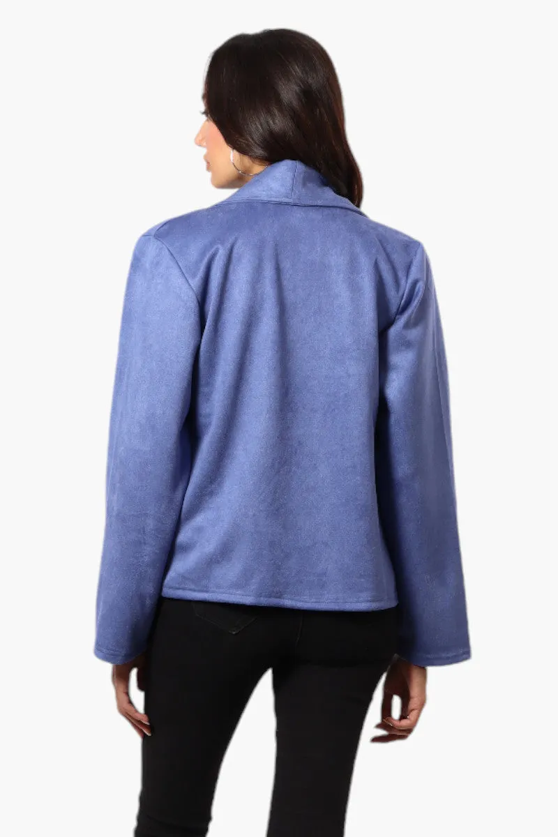 Beechers Brook Suede Waterfall Blazer - Blue