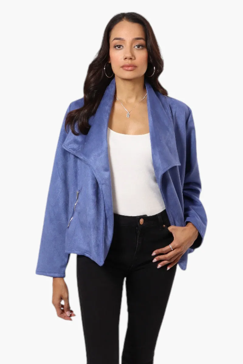 Beechers Brook Suede Waterfall Blazer - Blue