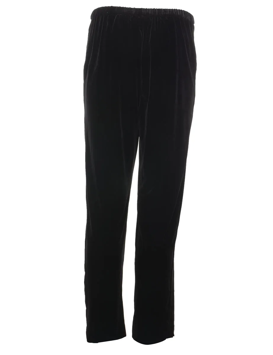 Black Classic Velvet Trousers - W30 L30