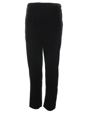 Black Classic Velvet Trousers - W30 L30