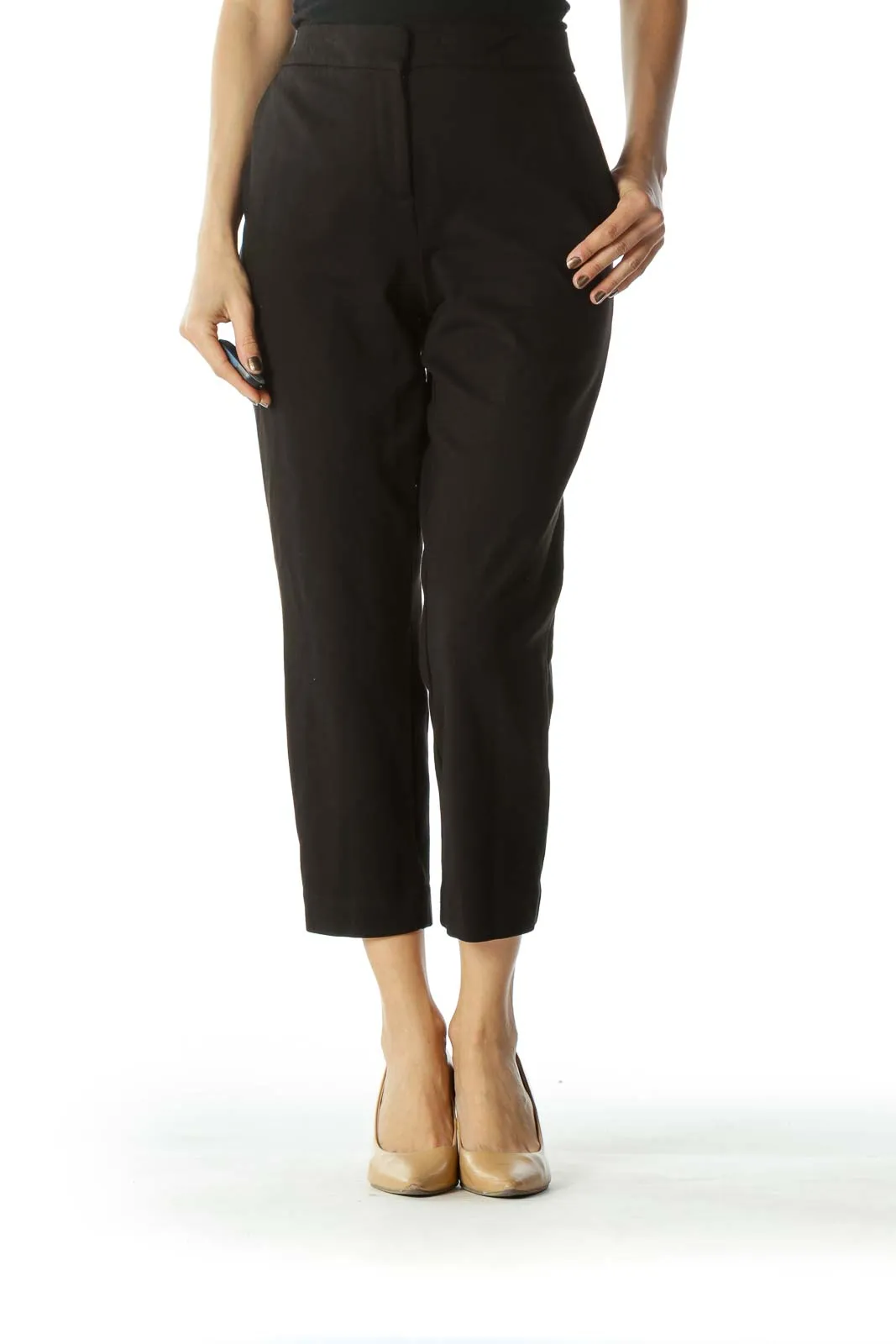 Black Slim-Fit Stretch Pants