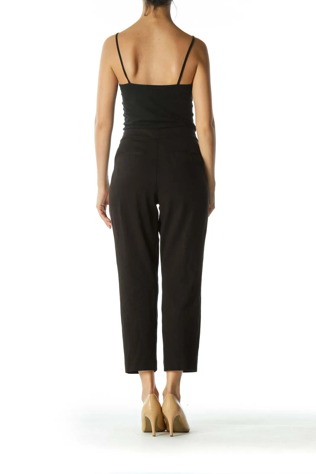 Black Slim-Fit Stretch Pants