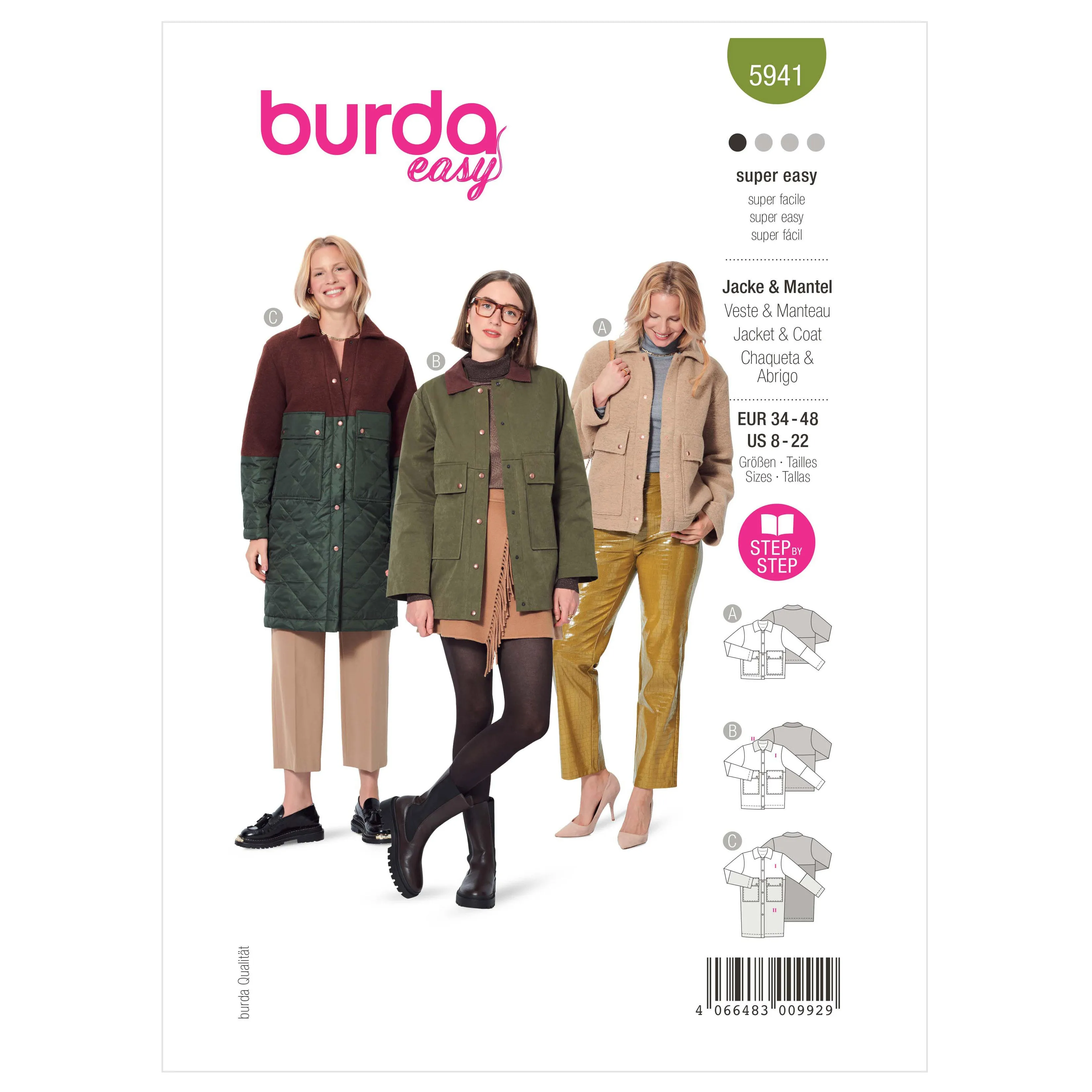 Burda Sewing Pattern 5941 Misses' Jacket and Coat