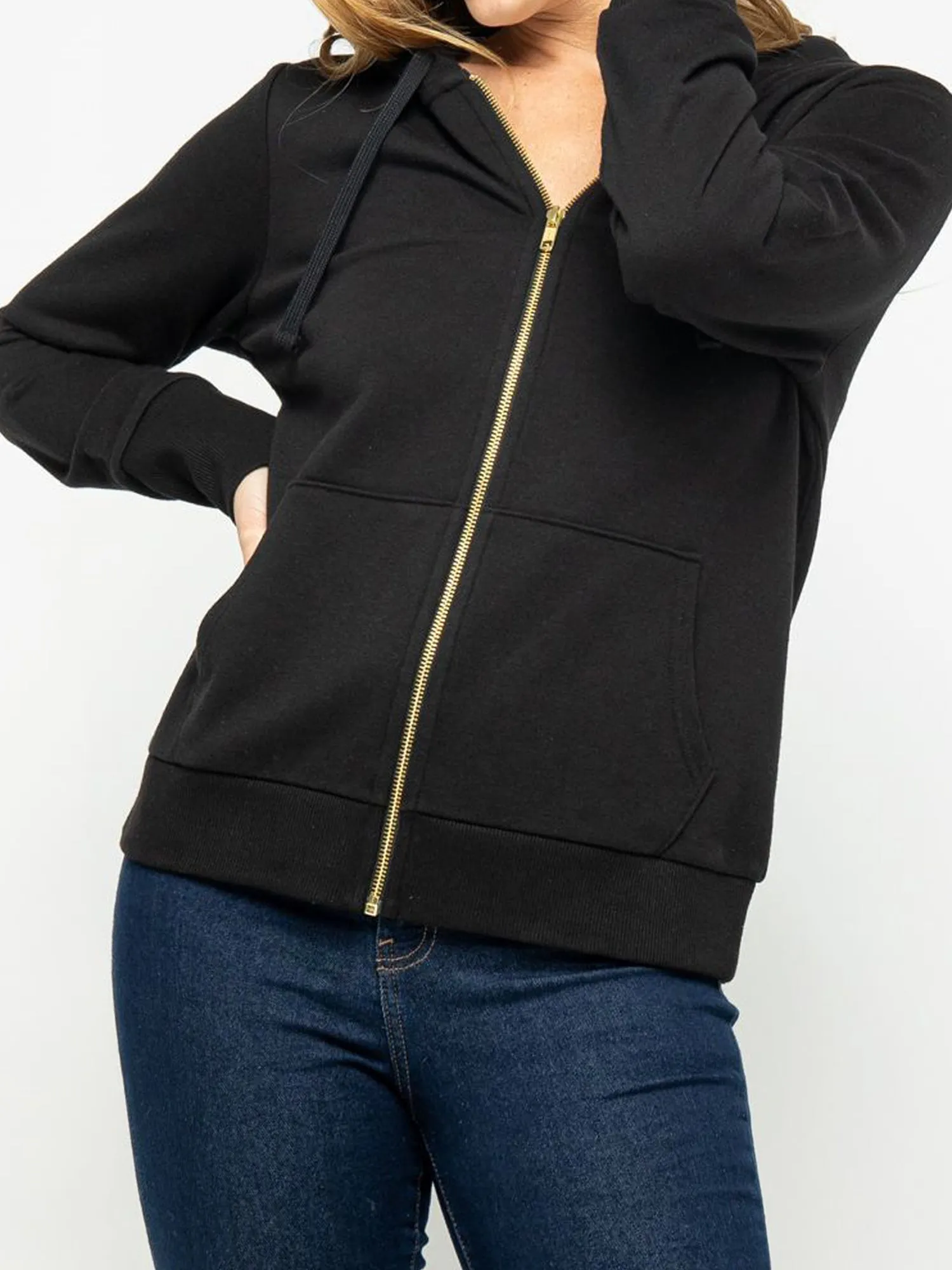 Causal Basic Simple Zip Up Hoodie Sweat Jacket