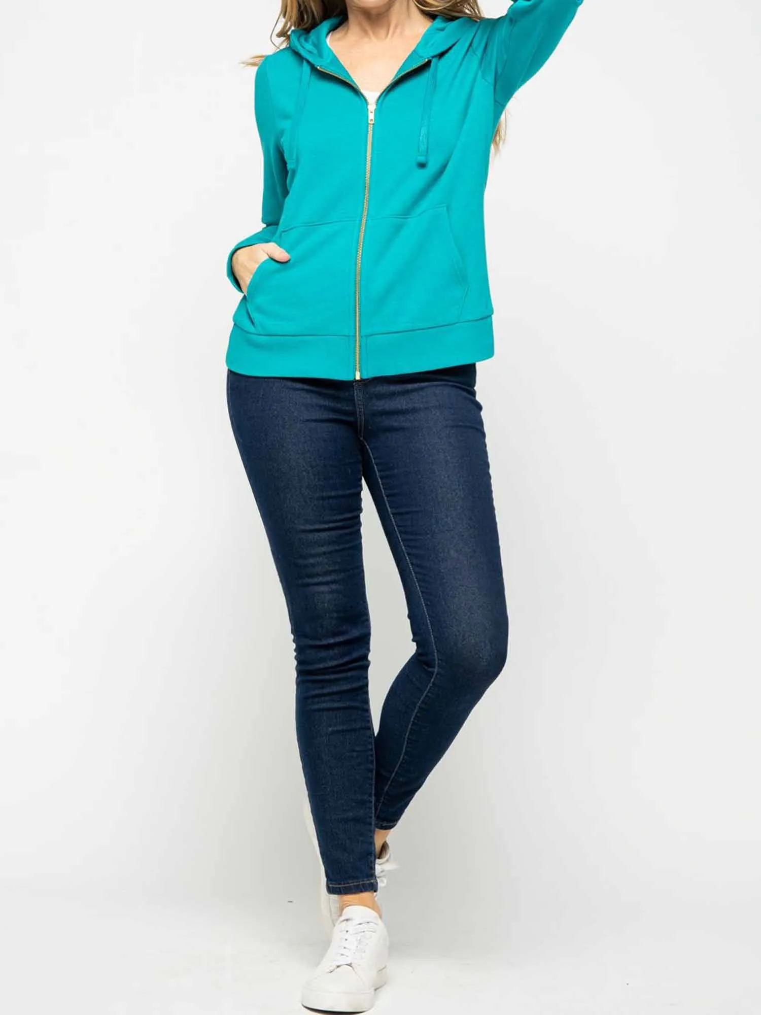 Causal Basic Simple Zip Up Hoodie Sweat Jacket