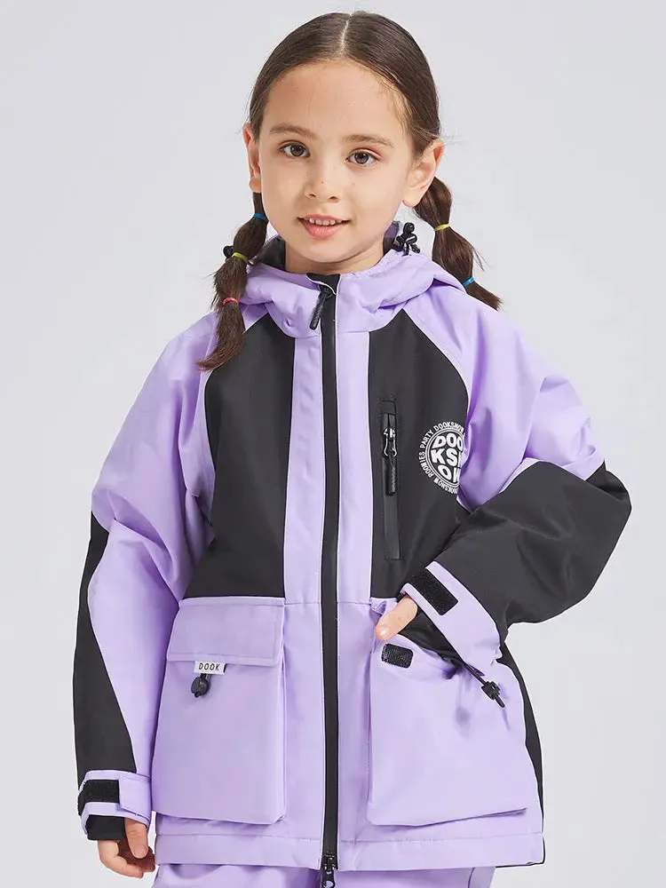 Children Colorblock Ski Jackets Winter Warm Sports Coat