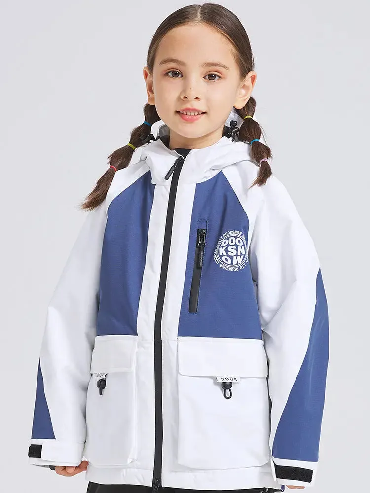 Children Colorblock Ski Jackets Winter Warm Sports Coat