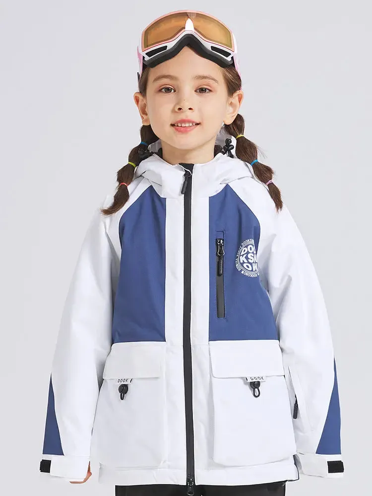 Children Colorblock Ski Jackets Winter Warm Sports Coat