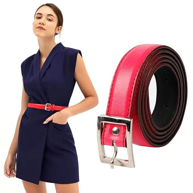 CIMONI Leather women belt of casual & formal uses [Red Color]