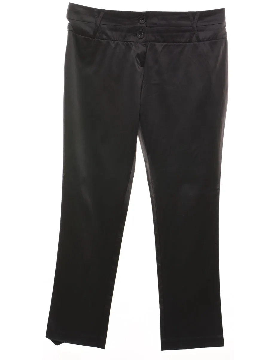 Classic Black Shiny Trousers - W38 L32