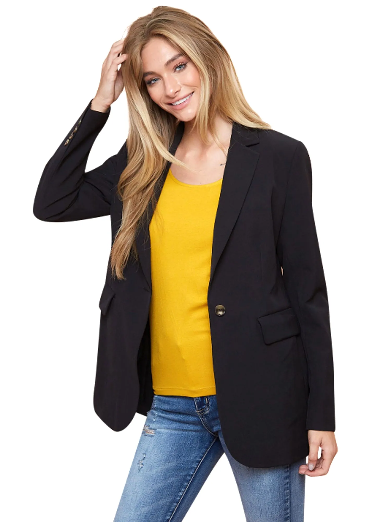 Doe & Rae Fitted Black Fitted Blazer