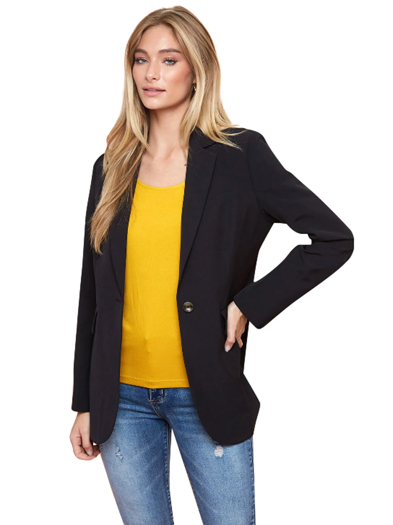 Doe & Rae Fitted Black Fitted Blazer