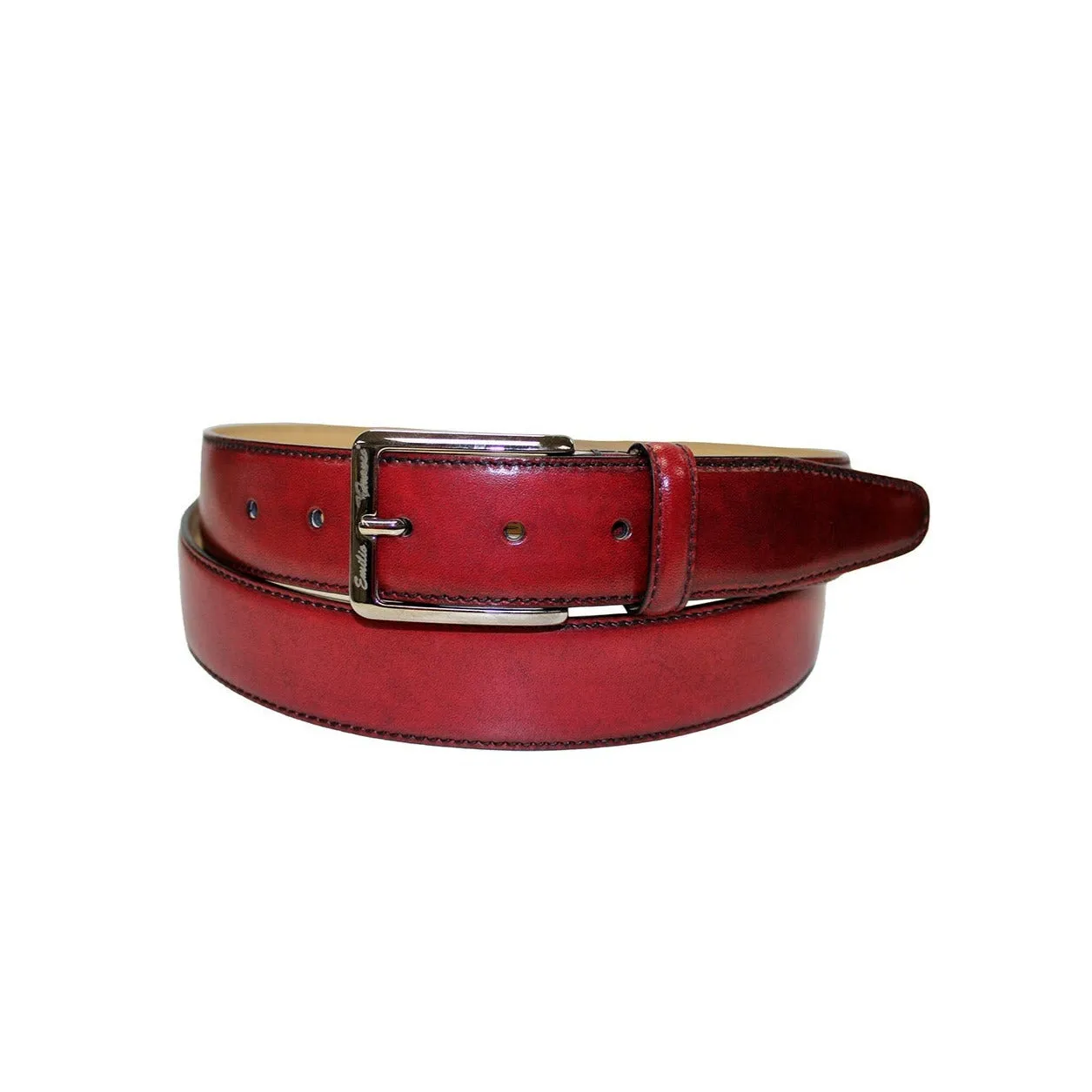 Emilio Franco 201 Men's Belts Red Calf-Skin Leather Men's Belts (EF1127)