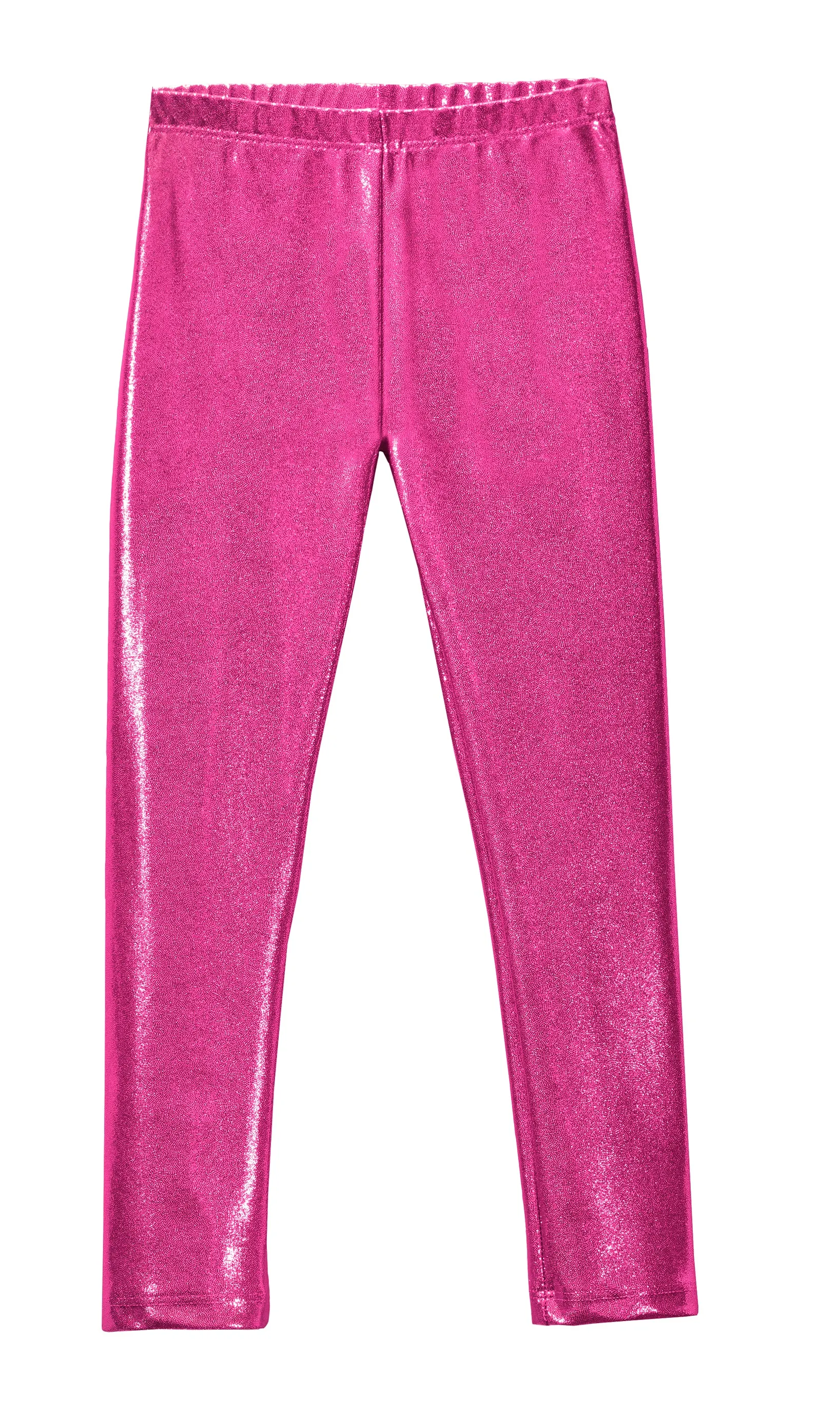 Girls Novelty Stretch Leggings  | Fuchsia Sparkly Shimmer