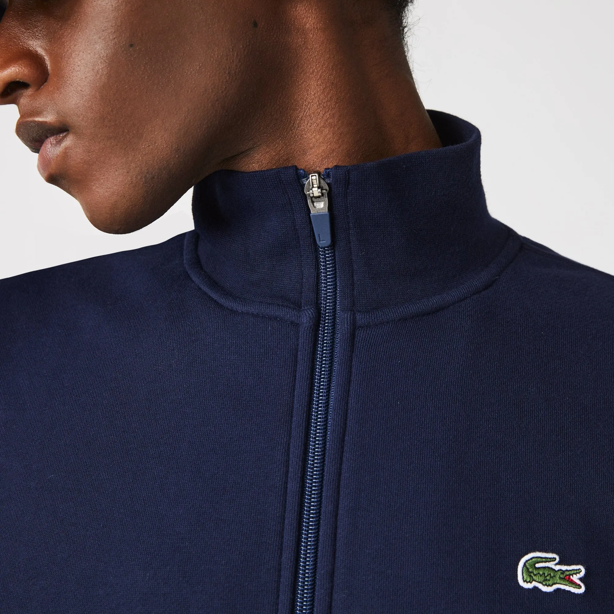 Lacoste SPORT Cotton Blend Fleece Zip Sweatshirt Navy