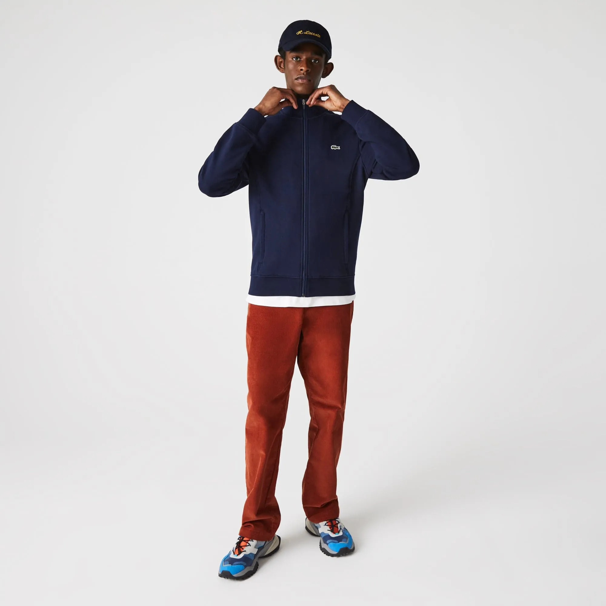 Lacoste SPORT Cotton Blend Fleece Zip Sweatshirt Navy