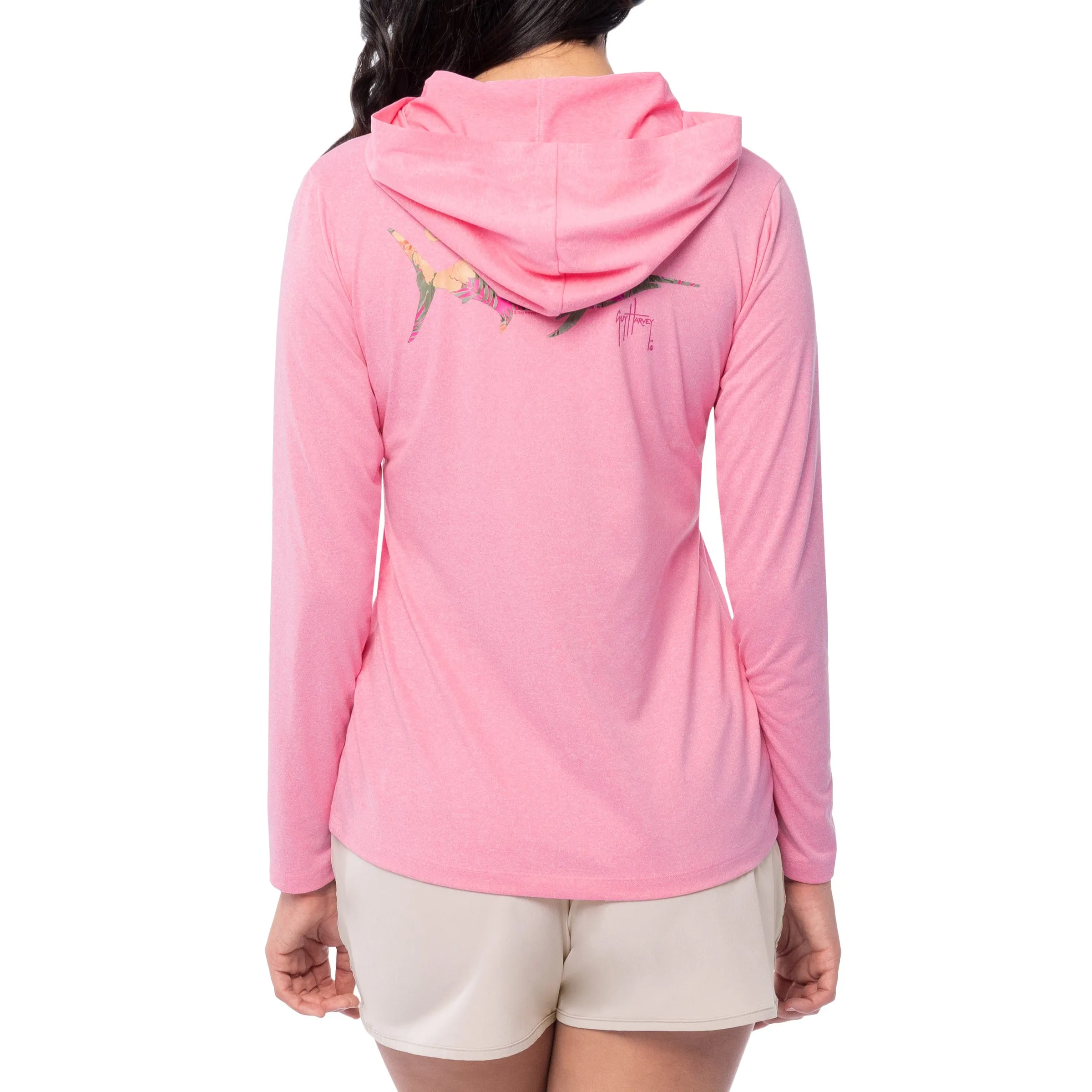 Ladies Floral Marlin Performance Hoodie