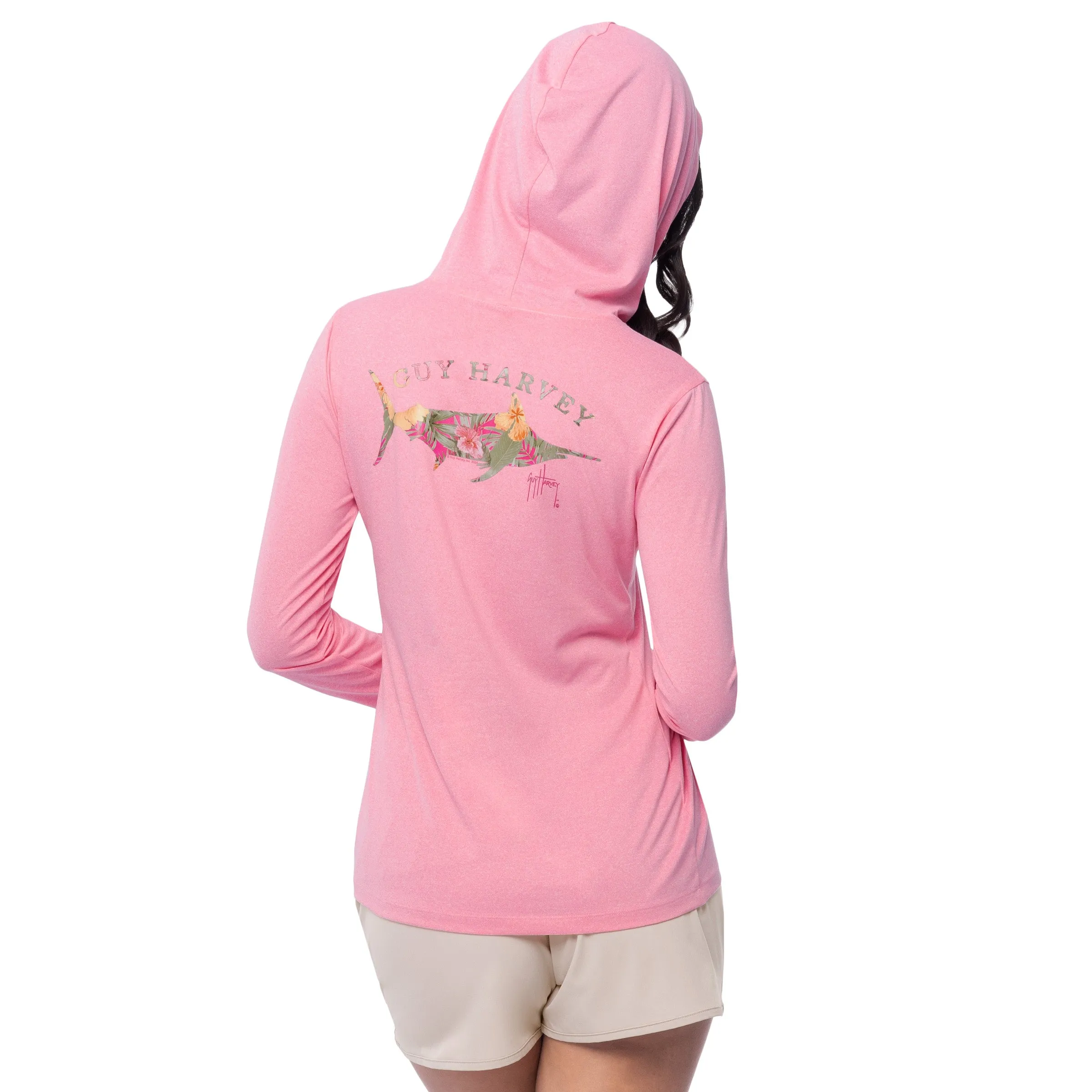 Ladies Floral Marlin Performance Hoodie