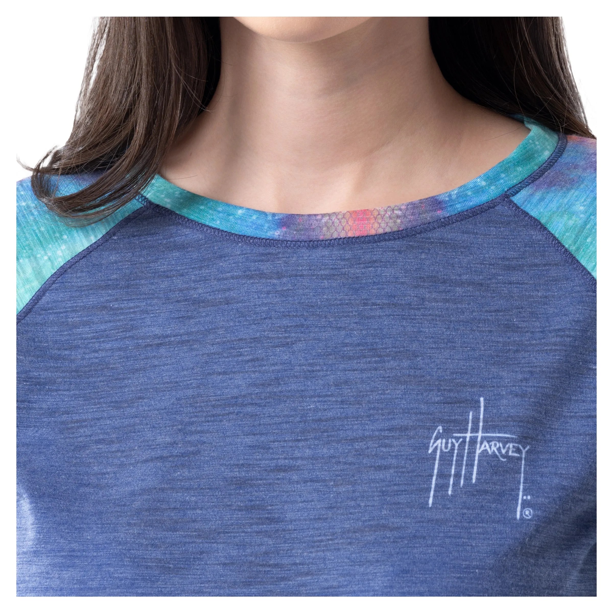 Ladies Mahi Scribble Long Sleeve Poly/Rayon Slub Top