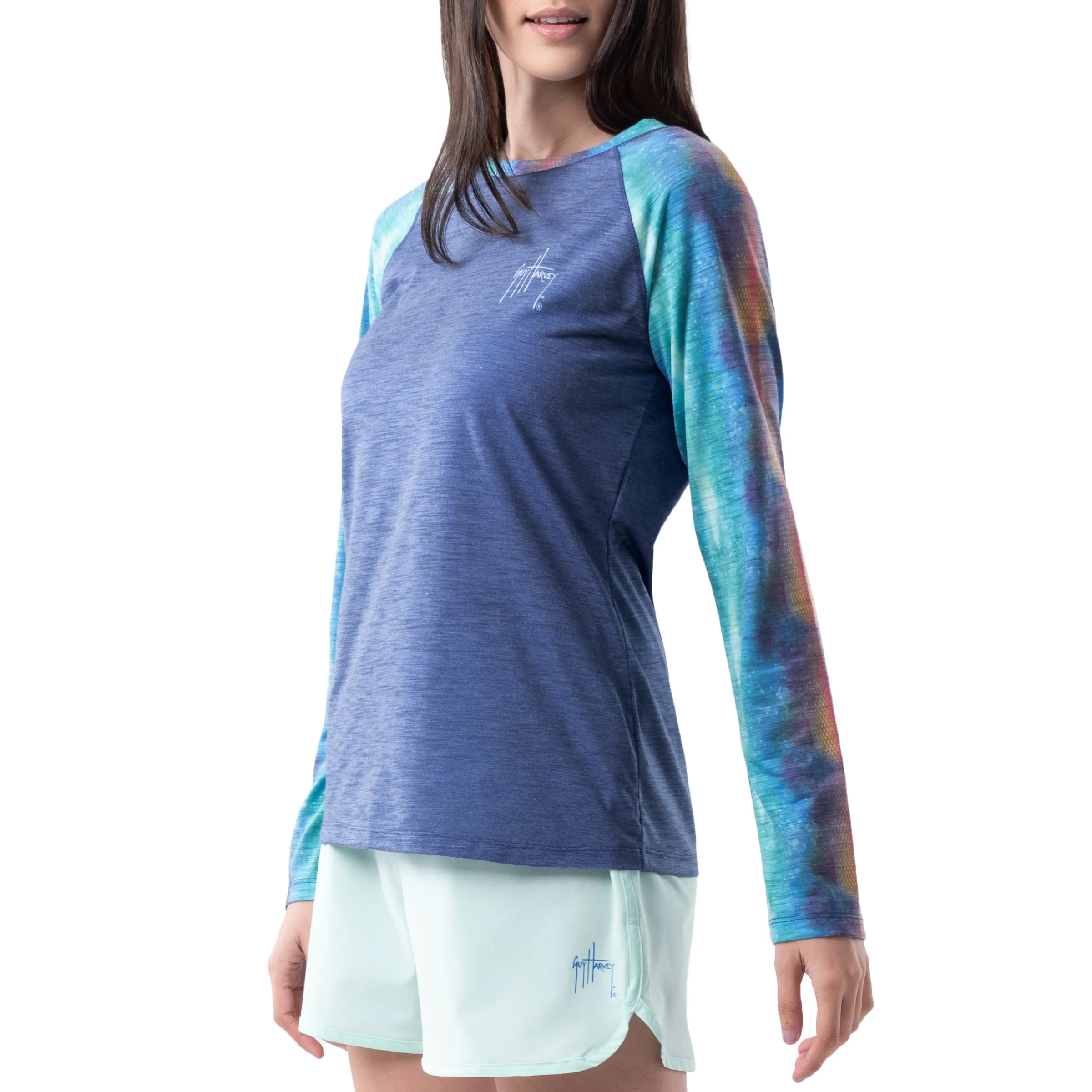 Ladies Mahi Scribble Long Sleeve Poly/Rayon Slub Top