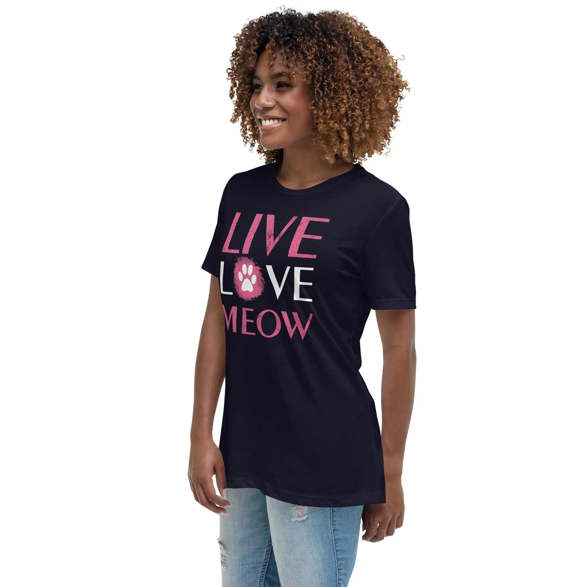 Live, Love, Meow Women's Relaxed T-Shirt