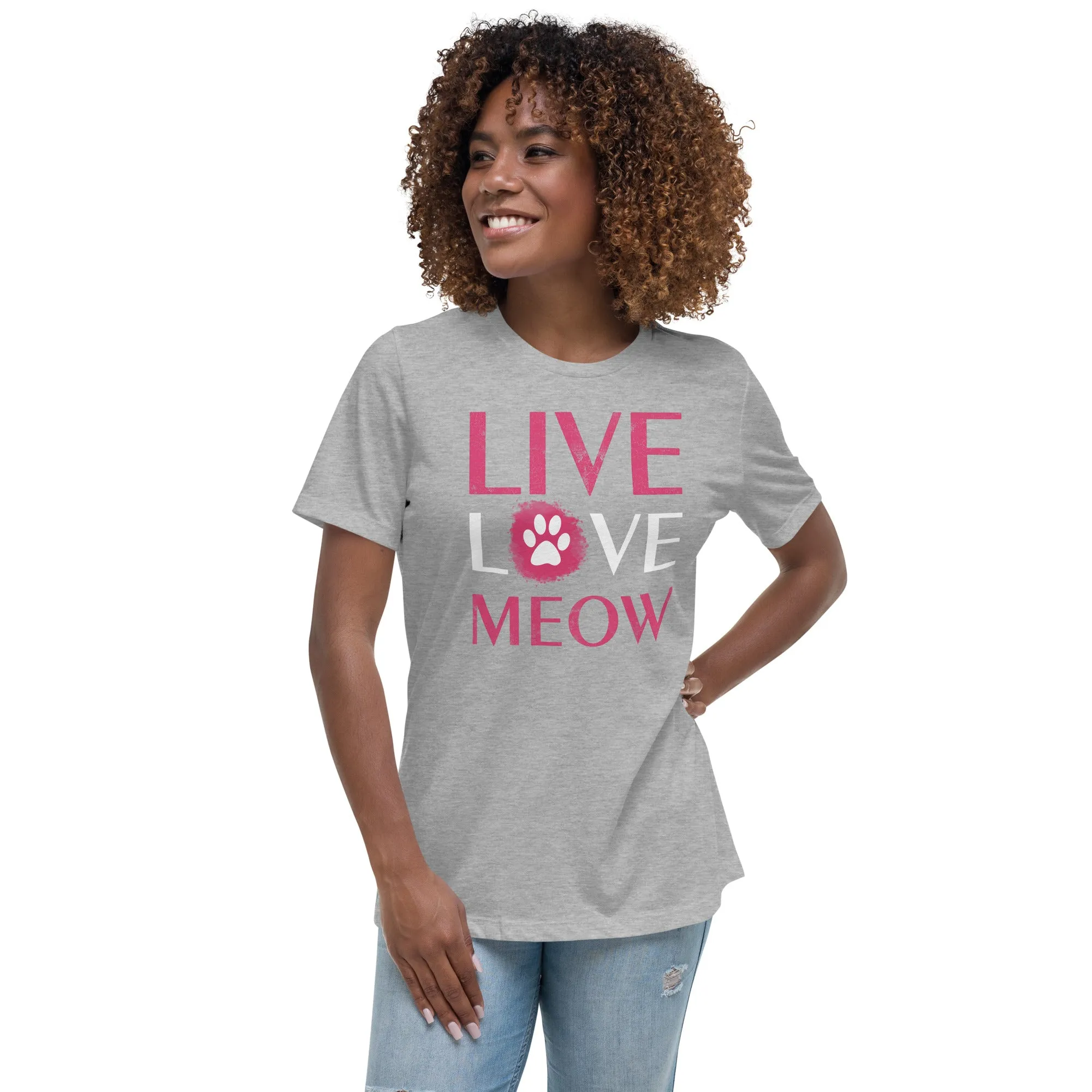 Live, Love, Meow Women's Relaxed T-Shirt