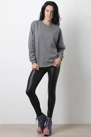 Matte Vegan Leather Stretch Leggings