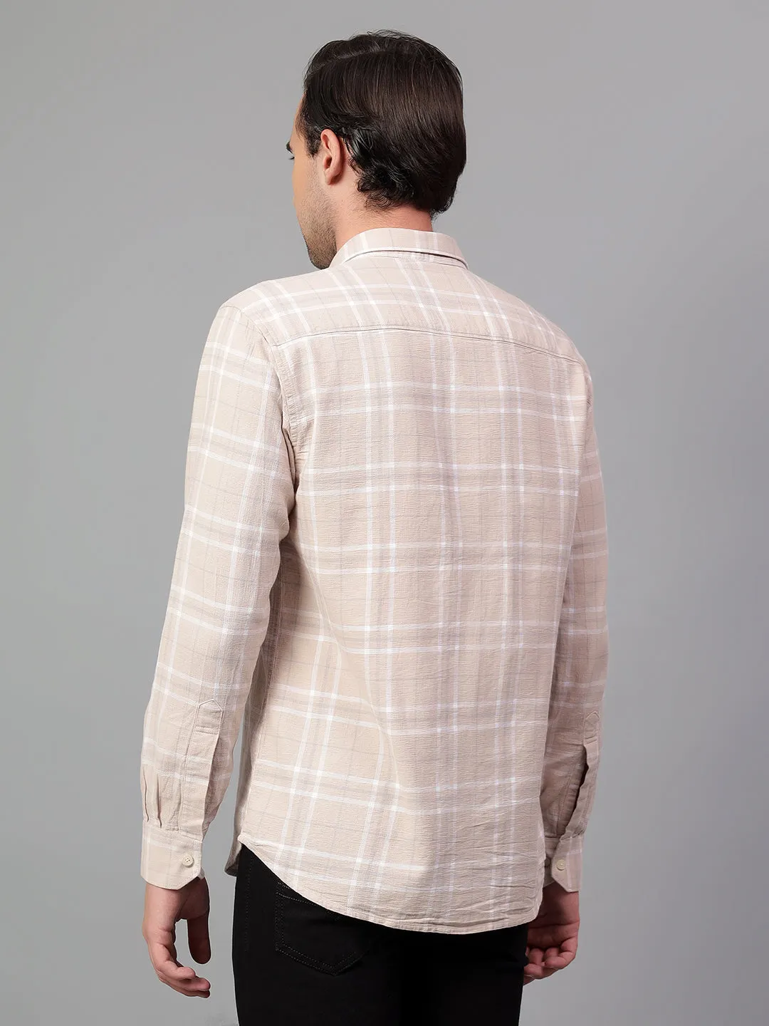 Men's Fawn Checked Full Sleeve Casual Shirt