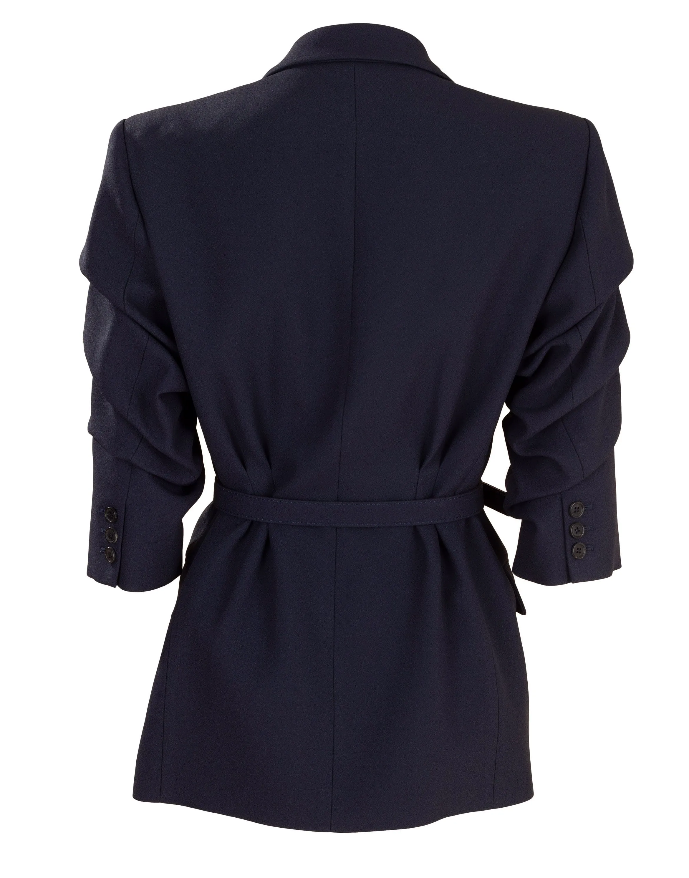 Midnight Crushed Sleeve Fitted Blazer