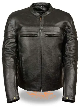 Milwaukee Leather Men's Sporty Crossover Leather Scooter Jacket with Gun Pocket