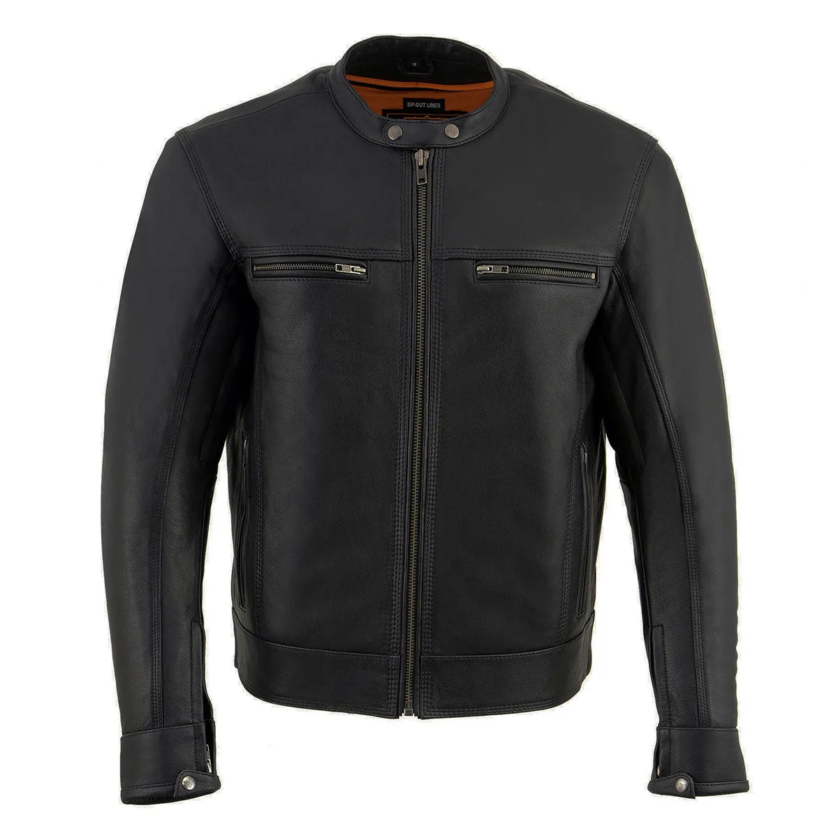 Milwaukee Leather MLM1551 Men's Black Cool-Tec Leather Sporty