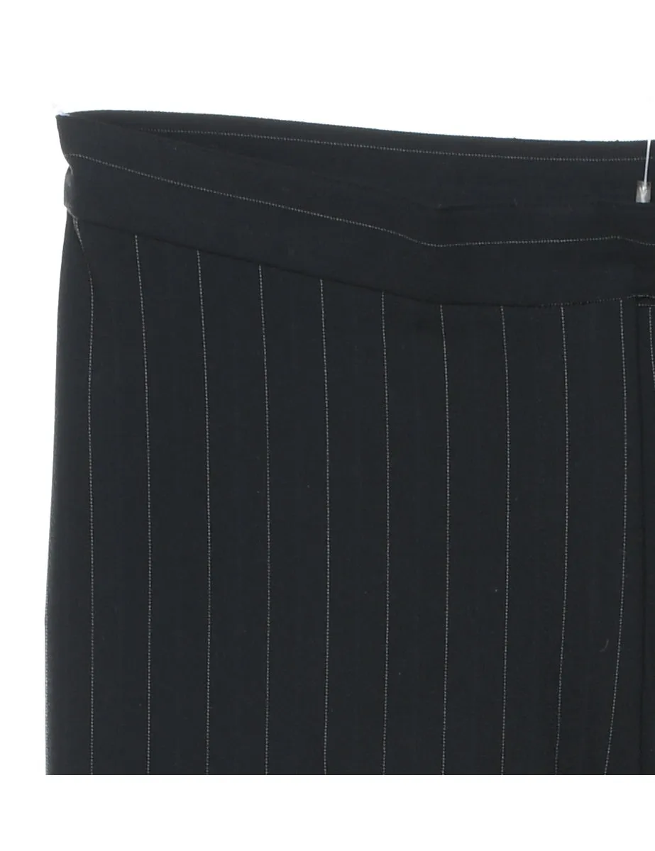 Pinstriped Black Trousers - W28 L32