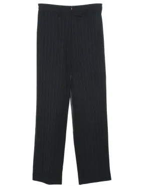 Pinstriped Black Trousers - W28 L32