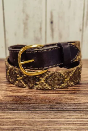 Rattlesnake and Bridle Leather Belt