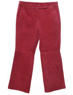 Red Classic Suede Trousers - W32 L28