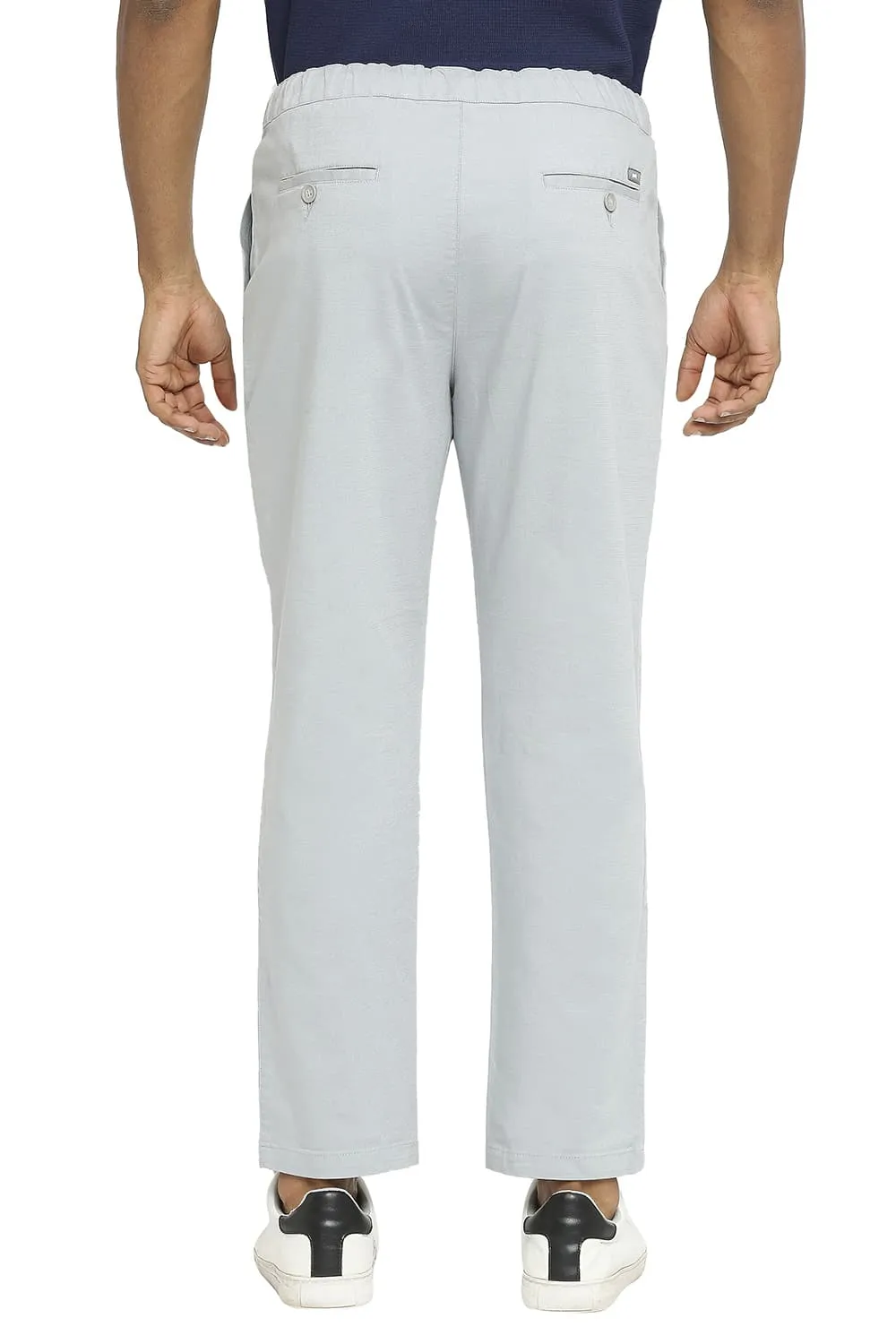 Relaxed Fit Cotton Viscose Stretch Dobby Trousers