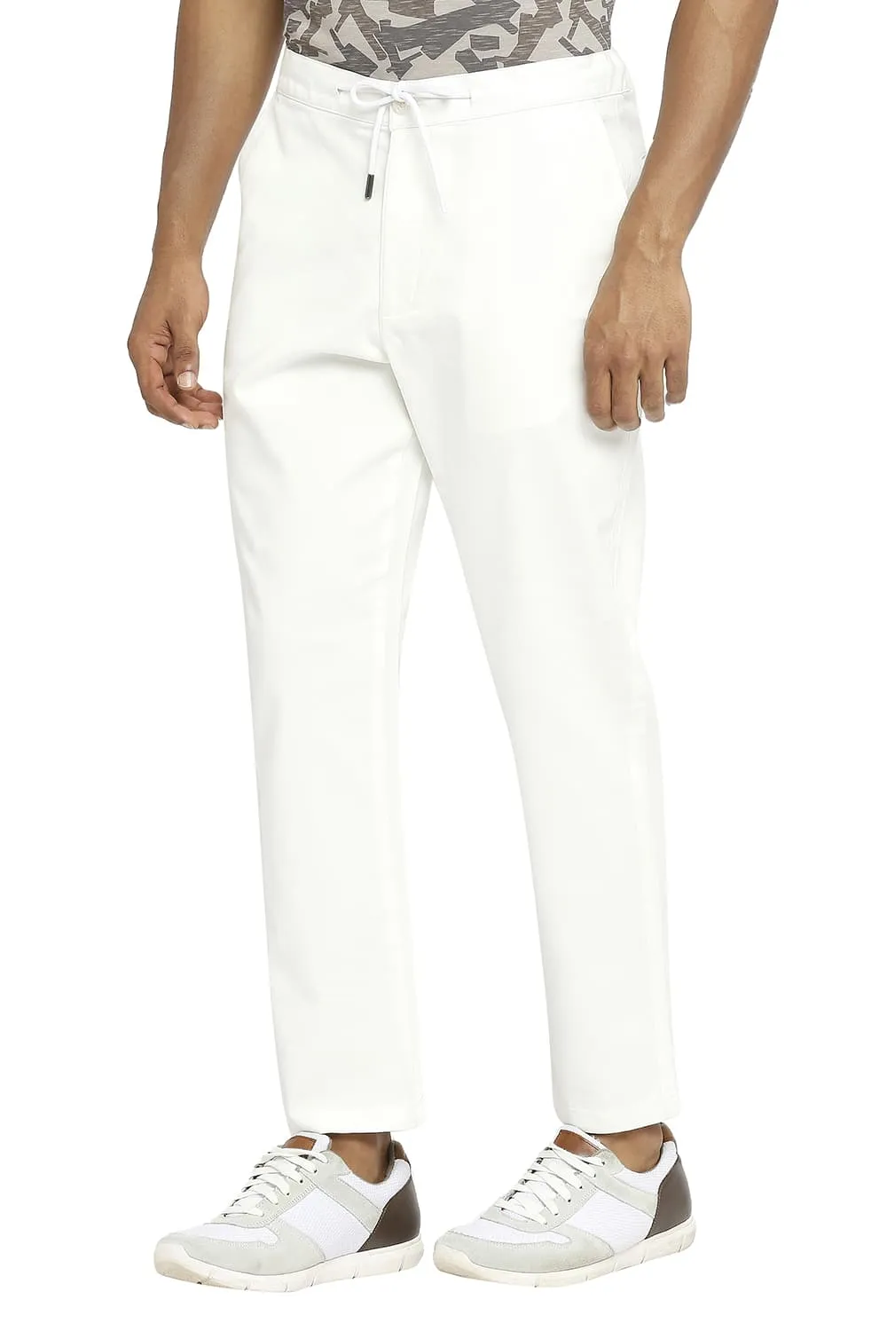 Relaxed Fit Cotton Viscose Stretch Dobby Trousers