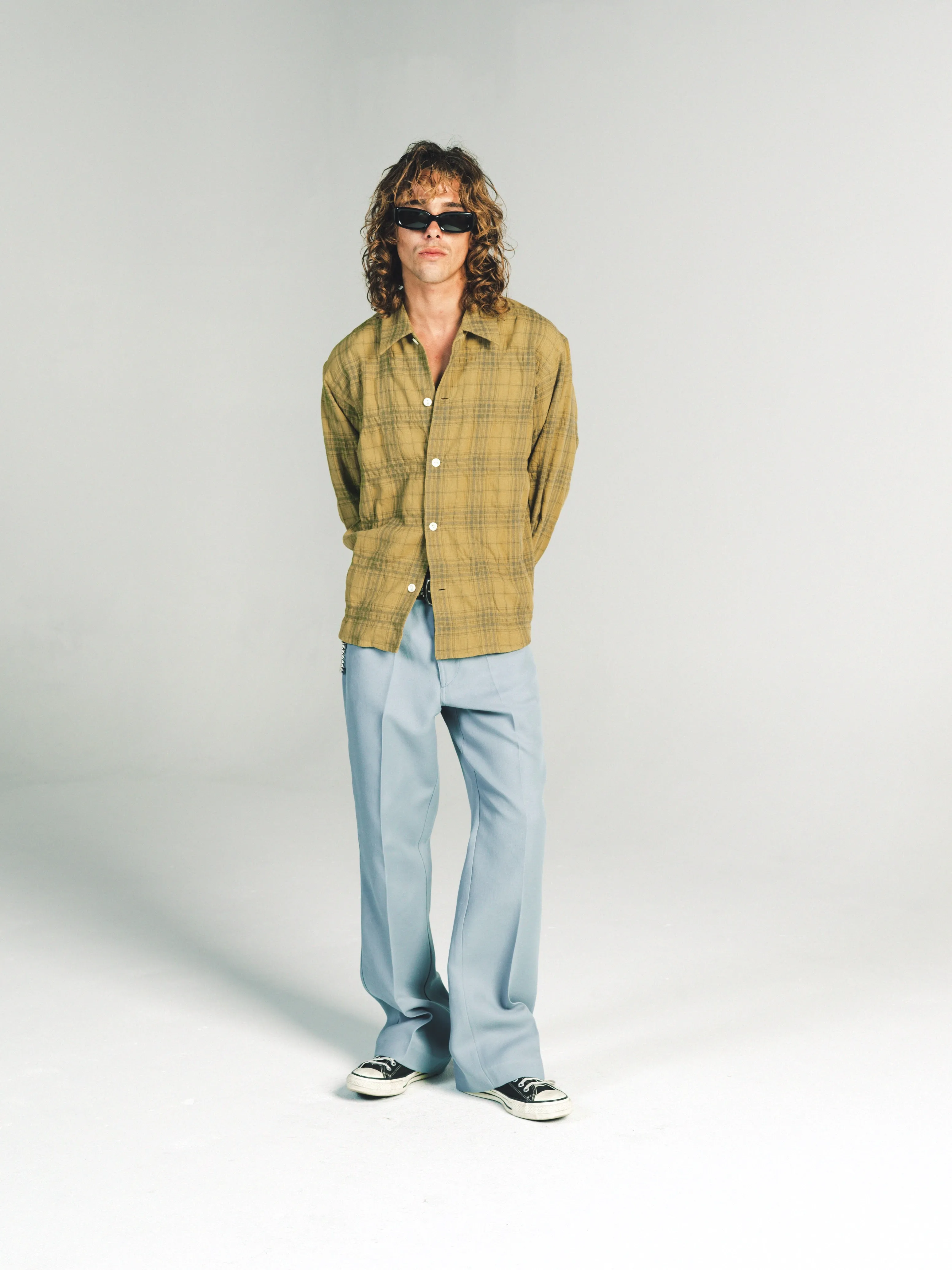 RELAXED LONG SLEEVE SHIRT | YELLOW CHECK