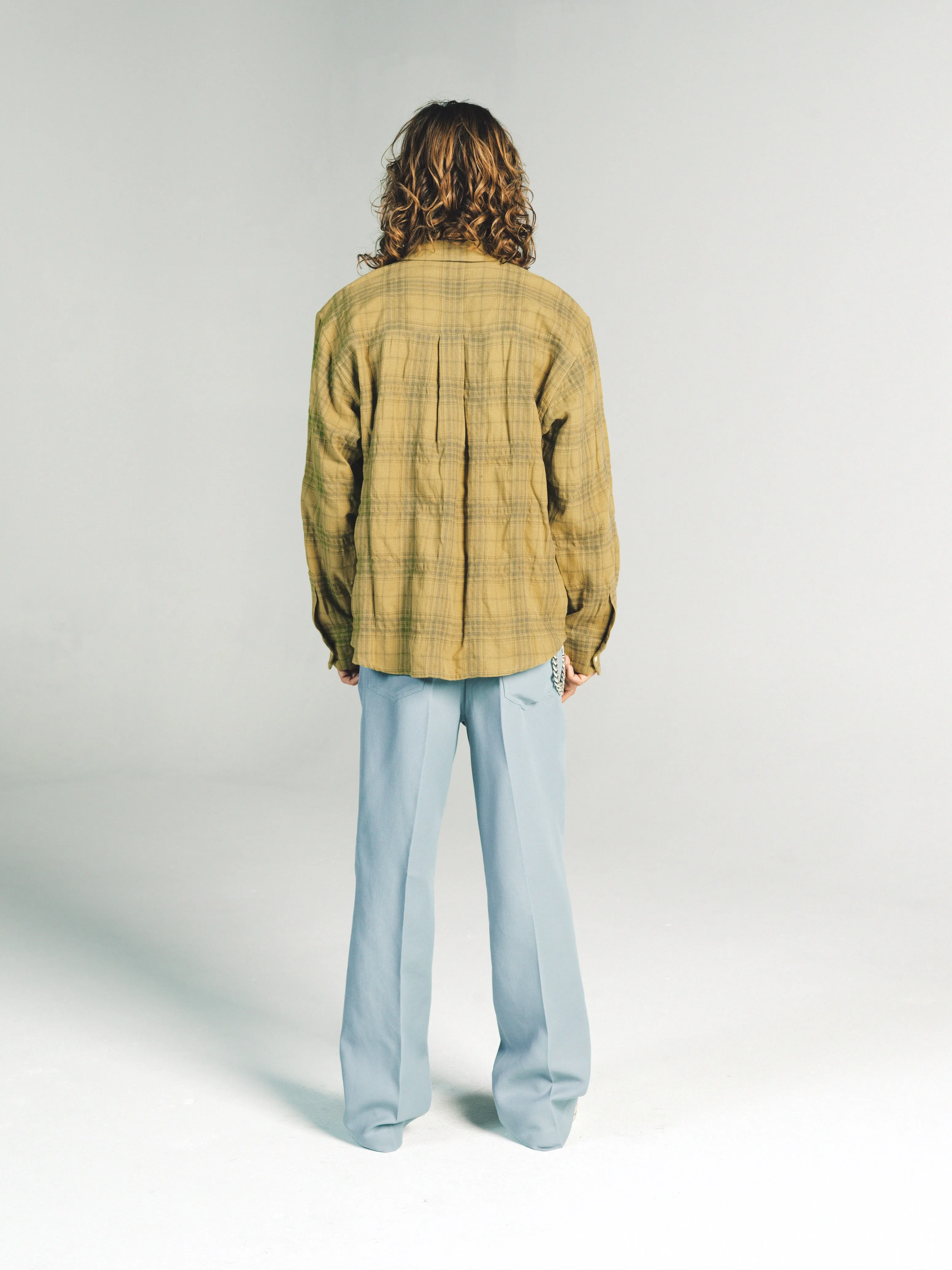 RELAXED LONG SLEEVE SHIRT | YELLOW CHECK