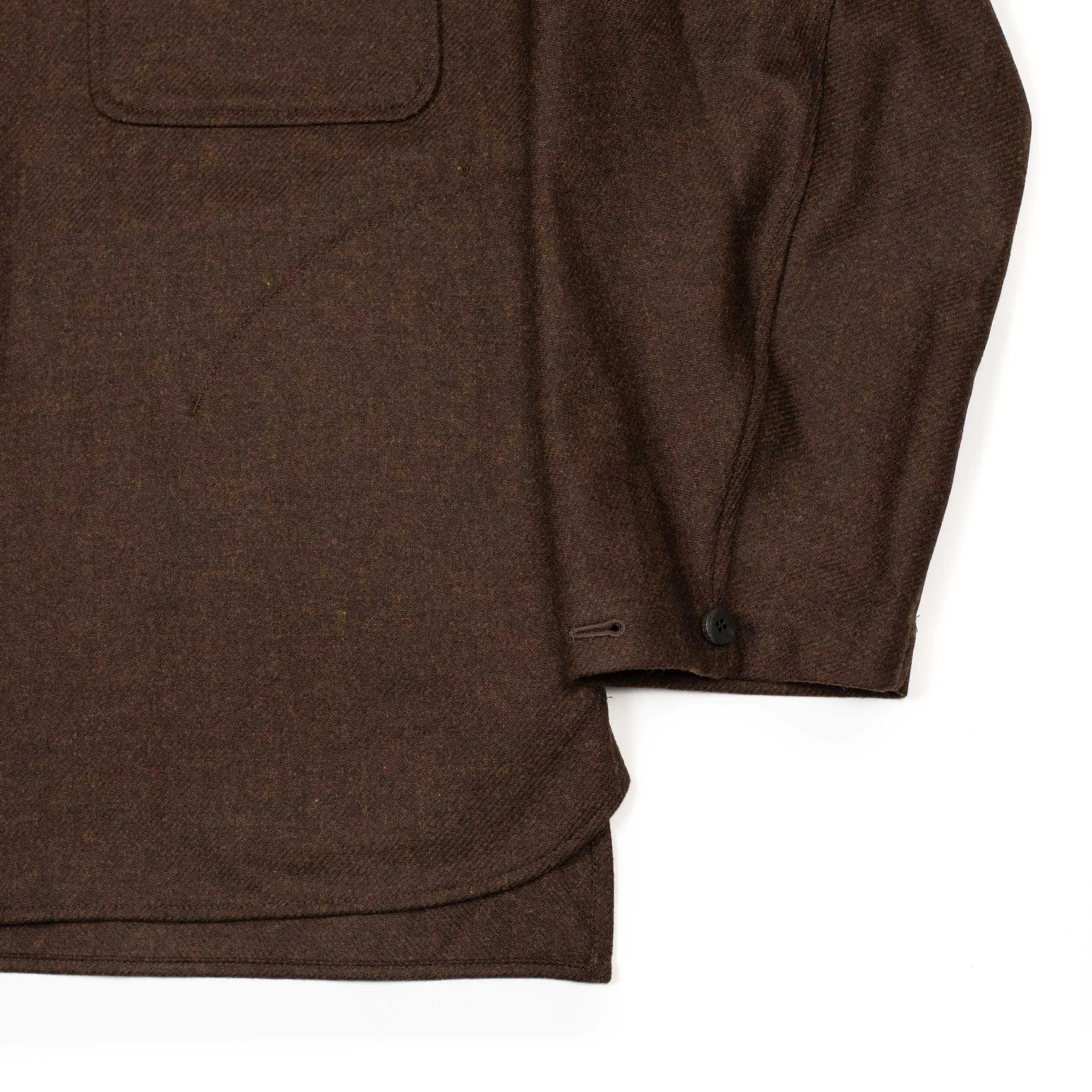 Relaxed shirt jacket in brown melange Abraham Moon wool twill