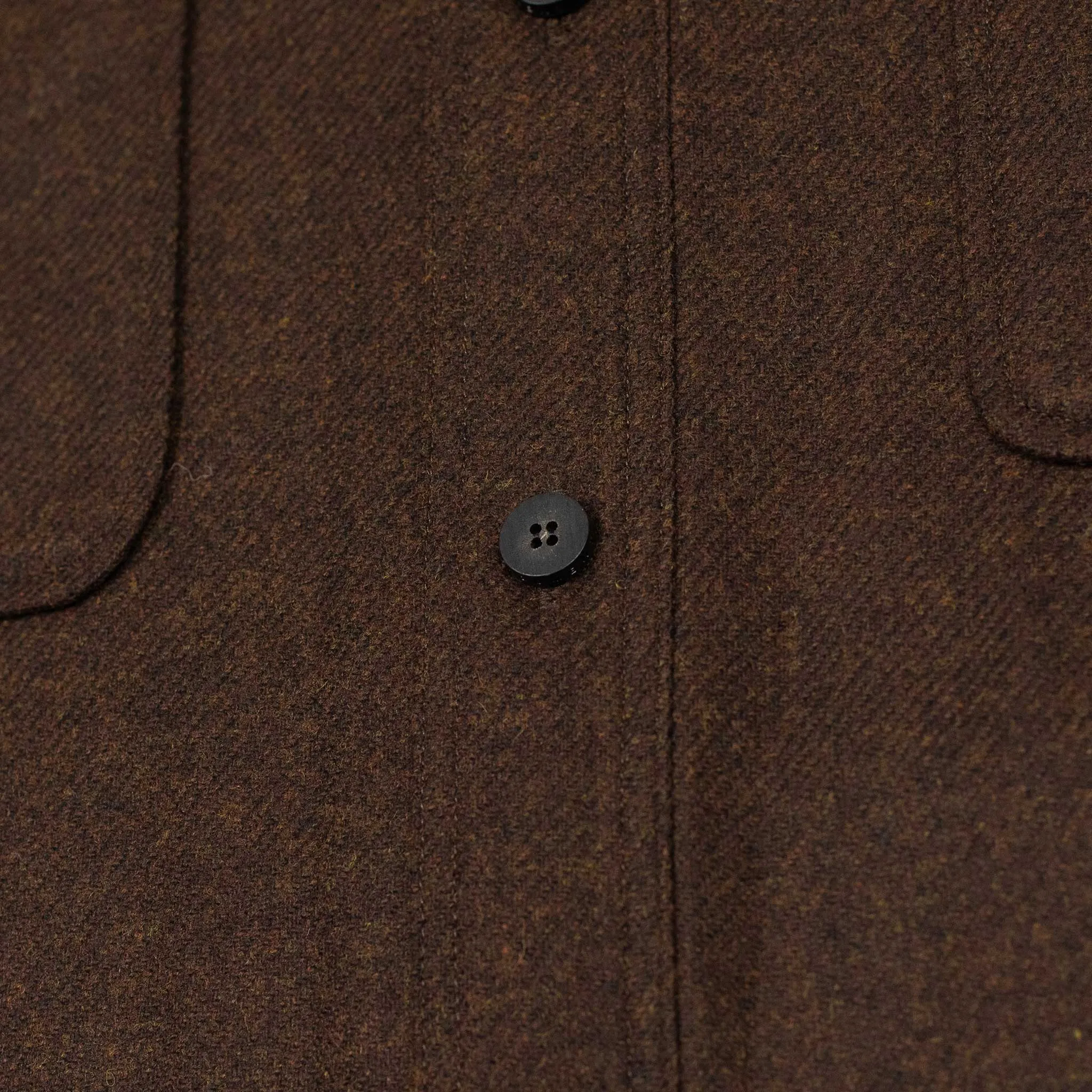 Relaxed shirt jacket in brown melange Abraham Moon wool twill