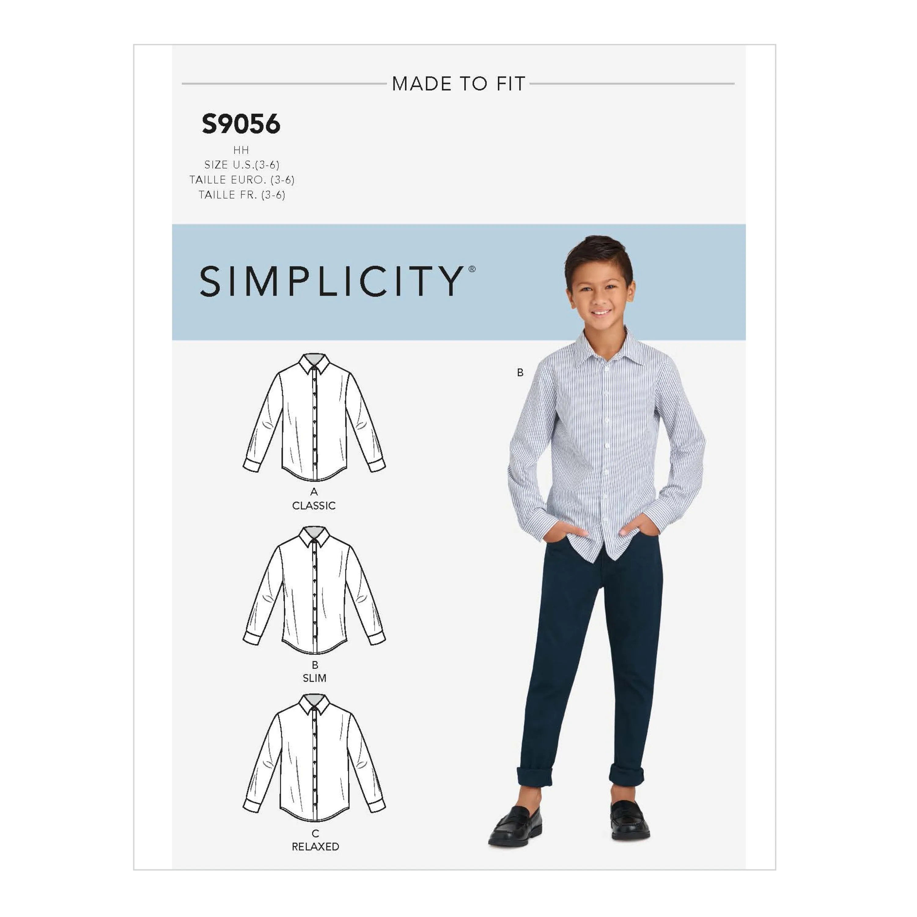 Simplicity Sewing Pattern S9056 Children's and Teen Boys' Shirts