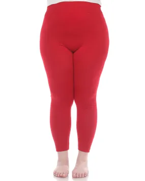 Super-Stretch Solid Leggings | Red