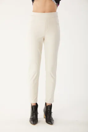 Vanilla Slim Leg Leather Pants