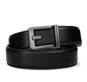 X3 BUCKLE | BLACK LEATHER GUN BELT